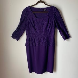 Alex Marie Purple Lace Sheath Dress